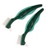 Abaodam Denture Cleaning Brush and Pp Handle 2pcs Double-Sided and Easy Removal of Debris with Hard Nylon Bristles Deep Clean Portable Oral Care for False Teeth and Dental Appliances view 1