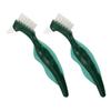 COOPHYA 2pcs Denture Cleaning Brush with Dual Head Design and Multi-Layered Nylon Bristles for Deep Clean, Comfortable Grip, Suitable for Partial Dentures and False Teeth, for Travel view 1