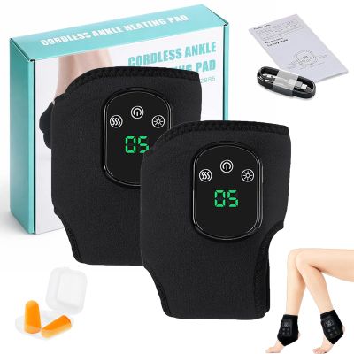 2026 New 3 in 1 Foot Massager, Ankle and Heel Heat Feet Massager with 3 Massage Modes, Portable Cordless Therapy Foot Massagers for Pain and Circulation, 5-Speed & 5-Temperature (Black,2pcs)