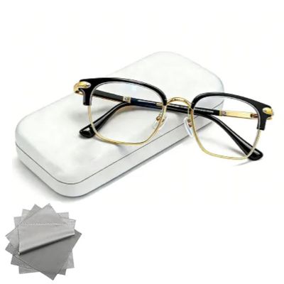 2026 New Upgrade Ultra-Light Anti-Blue Presbyopic Glasses See Clearly & Protect Your Eyes Instantly (Gold,Flat light)