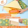 2Pcs Reusable Beeswax Bread Bags for Homemade Sourdough Bread Wide Zipper Access Organic Beeswax Cotton Linen Storage Bags for Freezer Refrigerator Freshness Keeper Bakery Essentials view 4