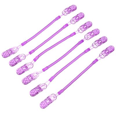 VILLFUL 6pcs Purple Hat Strap Clips for Wind Caps, Anti-Lost Plastic Cap Retainer with Innovative DIY Design, Easy to Carry, for Outdoor Activities and Cycling