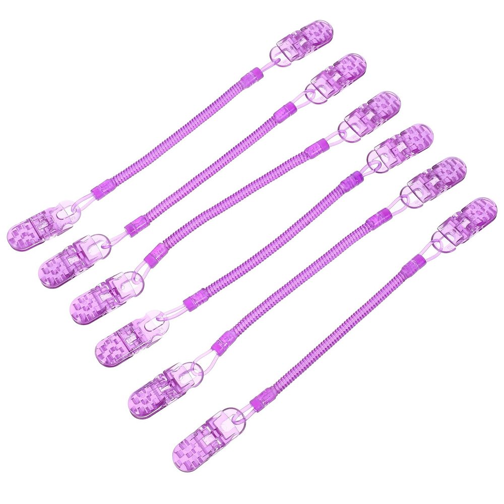 VILLFUL 6pcs Purple Hat Strap Clips for Wind Caps, Anti-Lost Plastic Cap Retainer with Innovative DIY Design, Easy to Carry, for Outdoor Activities and Cycling