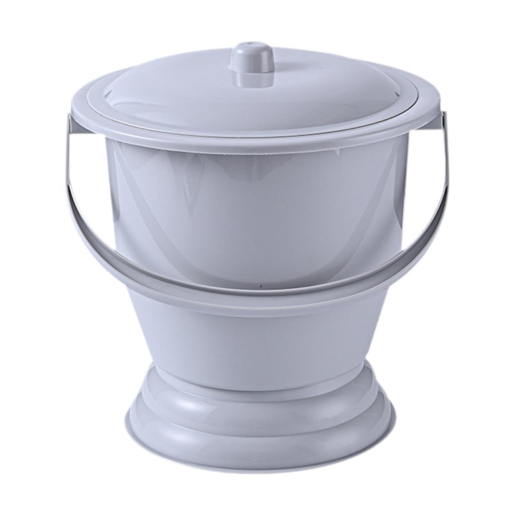 TUXCAXI Innovative Portable Urinal With Easy Carry Handle Designed For Quick Access And Cleanliness Suitable For All Environments Chamber Pot Urine Toilets Urine Bottle Container , Gray , 23.7x23x19cm