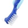 POPETPOP 4pcs Denture Cleaning Brush with Dual Heads for Thorough Cleaning Portable Design Nylon Bristles and Pp Handle and Braces view 3