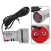 Digital Thermometer 22mm Round Panel Meter with LED Display for DC 5V 12V 24V 48V Sensor, Fast For Response Industrial Gauge Red(DC5-12V) view 3