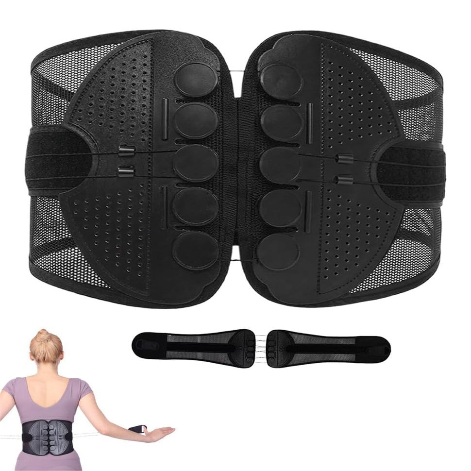 2026 New Welnax Lumbarrelief Pro,Welnax Lumbar Relief Pro,Dual Pulley Waist Support Belt,Adjustable Lumbar Support Belt,Lower Back Posture Brace for Women & Men,Comfort,Breathable 3D Mesh (Black, XL)