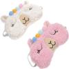 2pcs Sleep Blindfold Supple Eye Cover Cashmere Material Alpaca-Shaped Cartoon Design Lightproof Block Sunlight Style for Sleeping Comfort Random Color view 1