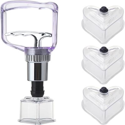 Manual Vacuum Cupping Set 5pcs Heart-Shaped Cups, Portable Body Massage Therapy Tool with Strong Suction for Home Use, Anti-Aging Chinese Cupping Device for Relief and Skin Care