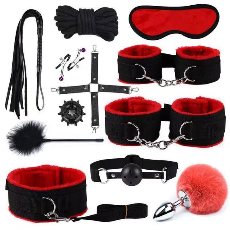 12-Pcs Bedding Set, Equipped With Adjustable Wristbands And Role-Playing Accessories - D-8 Red