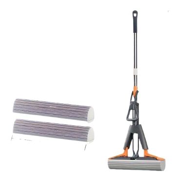 Sponge Mop 38cm Hand Free Floor Cleaner Big Size Cotton Head Fold In Half Living Room Kitchen Toilet Clean For Home Tool(33cm-2-Cotton)