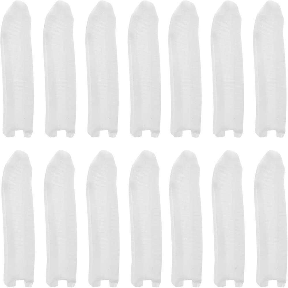 150pcs Disposable White Finger Cots Breathable Elastic Cotton Fingertip Protective Covers for Hand Injury Care and First Aid Use