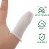 150pcs Disposable White Finger Cots Breathable Elastic Cotton Fingertip Protective Covers for Hand Injury Care and First Aid Use view 3