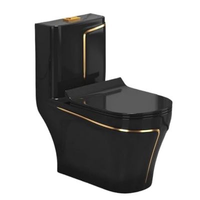 Ceramic Toilet - Modern Siphonic Flush Commode with Anti-Odor, Space-Saving Design for Bathroom Upgrade, 300mm Height