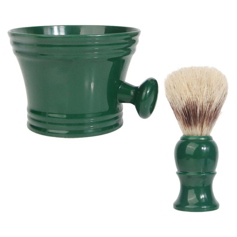 CHICAMPERA Shaving Brush and Lather Bowl Set for Beard Care, Men'S Grooming Kit with Comfortable Foam Bowl, for Salon and Home