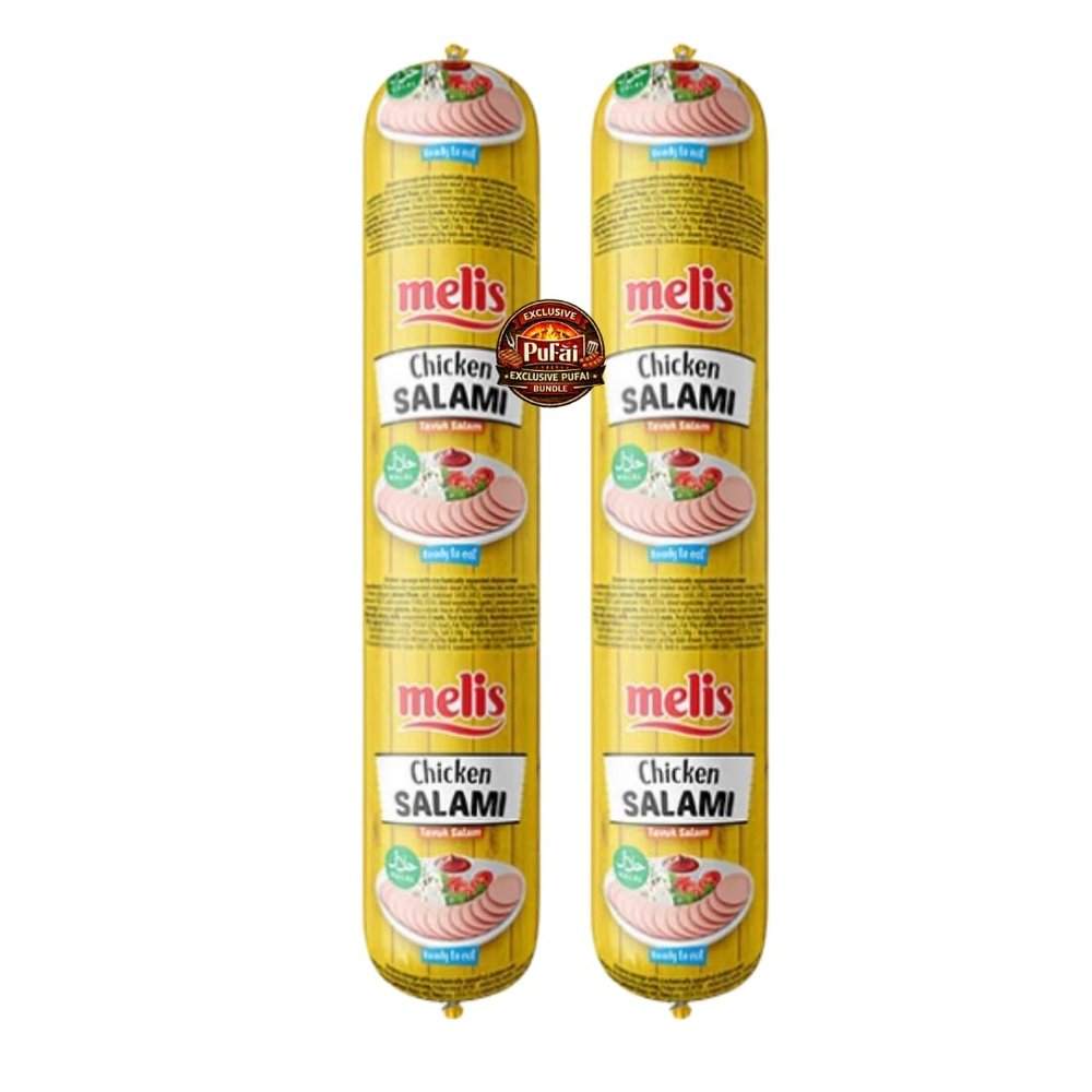 Melis Chicken Salami 900 g | Cooked Poultry Salami | Large Deli Format (2 packs)