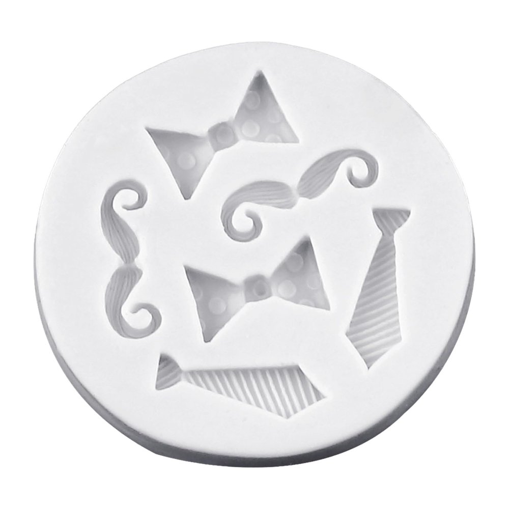 XuQiZZpp Fondant Chocolate Bowtie Mustache Silicone Fondant Cake Decorating Tool Candle Soap Easily to