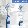 Denture Brush, Retainer Brush, Denture Cleaning Brush for False Teeth, Double Sided Toothbrush, Denture Care Set with Flexible Cleaner, Six Blue Brushes, 28g Per Brush view 3