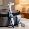 Denture Brush, Retainer Brush, Denture Cleaning Brush for False Teeth, Double Sided Toothbrush, Denture Care Set with Flexible Cleaner, Six Blue Brushes, 28g Per Brush view 4