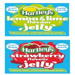 Hartley's Sugar Free Jelly Twin Pack, Lemon & Lime and Strawberry Flavour, Natural Colours