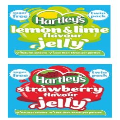Hartley's Sugar Free Jelly Twin Pack, Lemon & Lime and Strawberry Flavour, Natural Colours