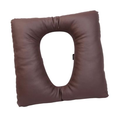 QLECXZI PU Leather Toilet Chair Padded Camping Toilet Soft Seat Pad Cover for Easy By Elderly Pregnants and Handicapped Camping Seat Cushion Chair Cover Soft , Coffee , 42x42x8cm