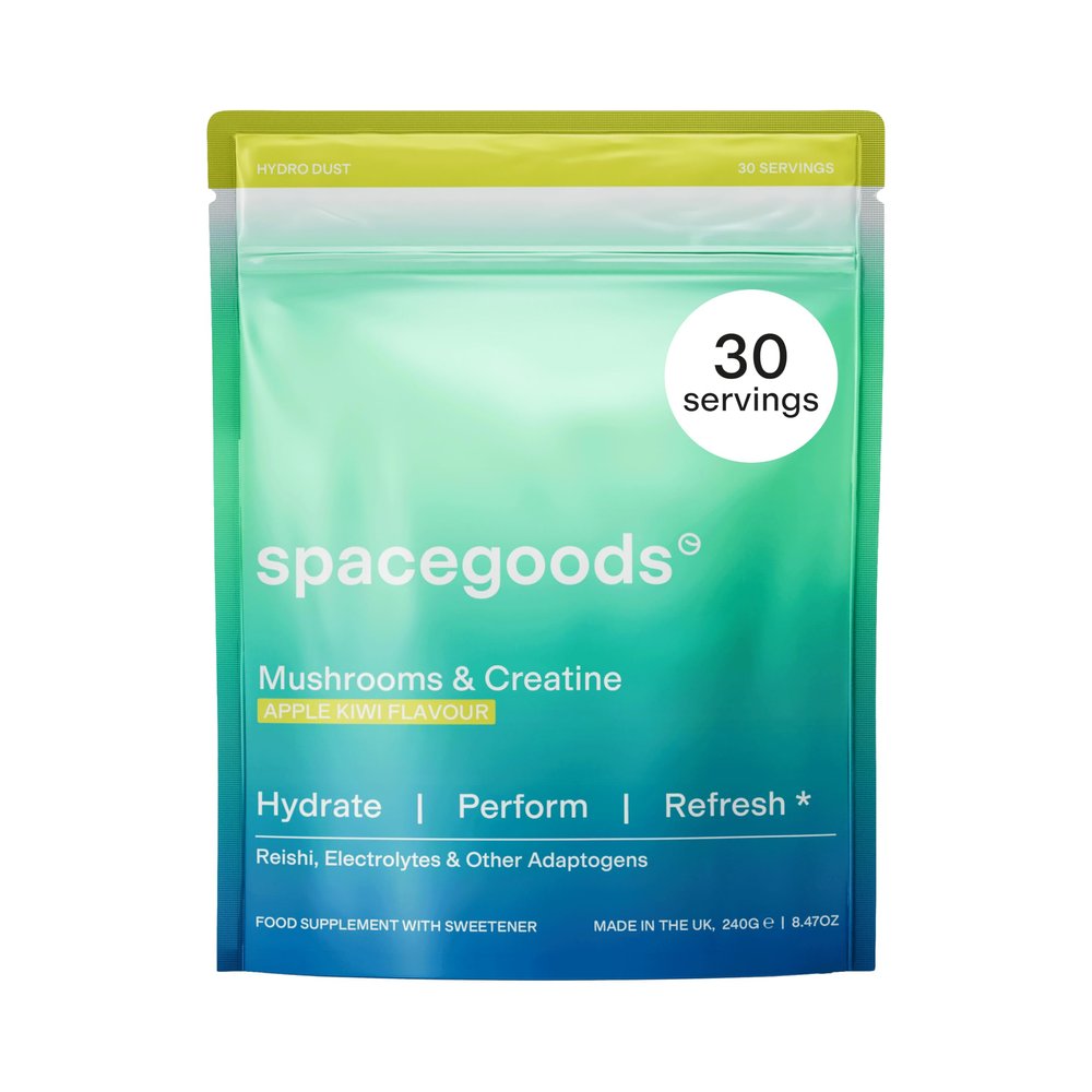 Spacegoods Hydro Dust Creatine 240g | 30 Servings | Electrolyte Hydration Blend with Himalayan Pink Salt, Vitamin B & Zinc | Supports Energy, Mental Clarity & Immune Health | Apple & Kiwi
