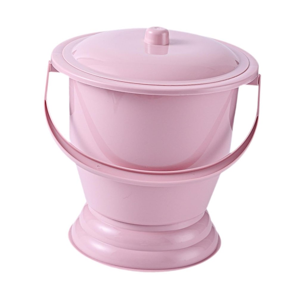 QLECXZI Versatile Spittoon Bucket with Secure Lid Offers Comfort and Privacy for Male and Female Users Home and Travel Scenarios Chamber Pot Urine Toilets Urine Bottle Container , Red , 23.7x23x19cm