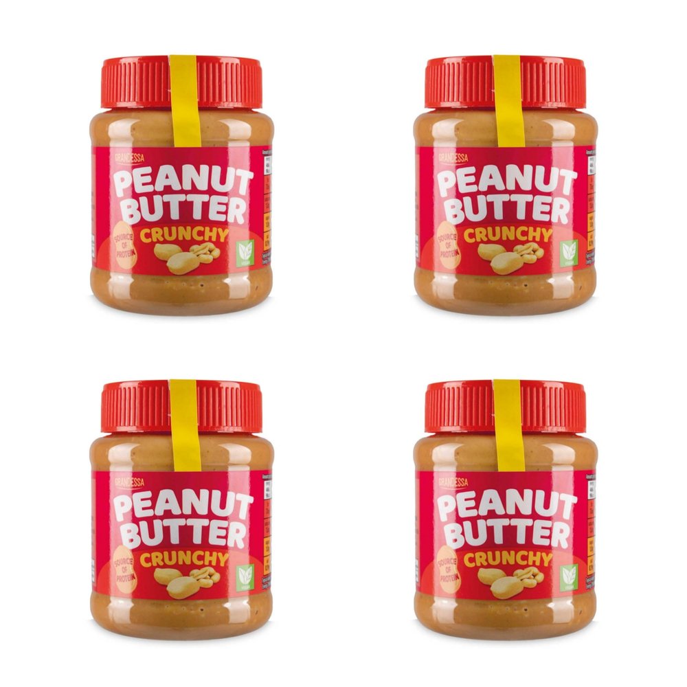 Bizzal Grandessa Crunchy Peanut Butter, Source of Protein, Pack of 4 Jars