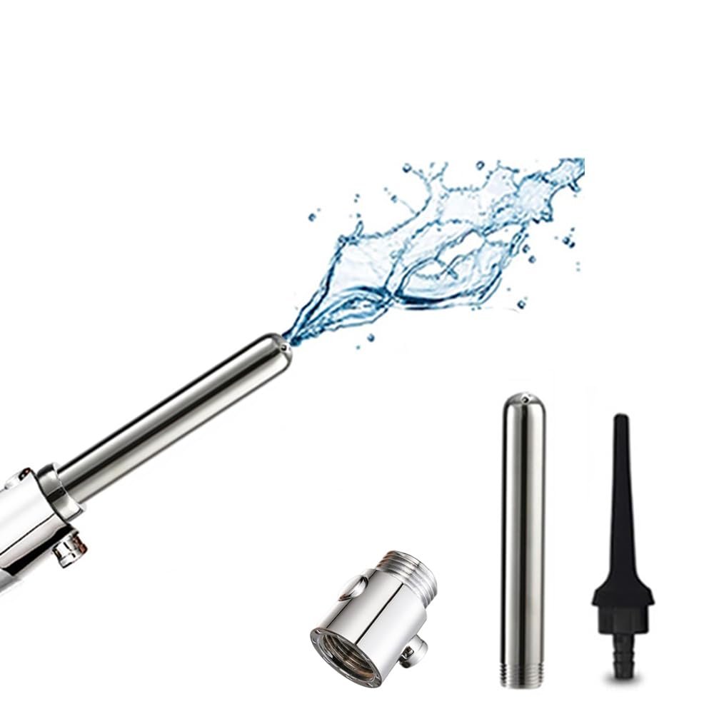 Anal Cleaner for Colon Cleanse, Handheld Water Shower Nozzle with Anti-Back Flow and 3 Douching Modes, Connects to Shower Tube