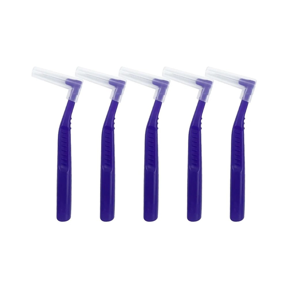 5pcs L Shape Interdental Brushes Toothpick Teeth Mini Toothbrush Bracket Cleaning Travel for Cleaning Gaps Between Teeth(1.0mm)