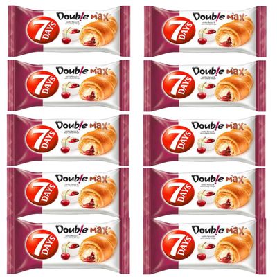 7Days Chipita Croissant Vanilla Cherry 80g Fruit and Cream Filled Croissant Snack Product of Poland Pack of 10