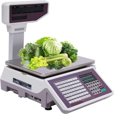 YXYLJOZ Label Printing Scales Digital Barcode Commercial Scales Electronics Computing Scale with Double-Sided Pole Display,for Supermarket/Retail Store/Warehouse
