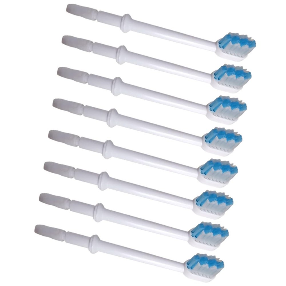 Abaodam Replacement Brush Heads White Abs Material 8pcs for Oral Irrigator Clean Shadow Zone Between Teeth Compatible with Most Oral Irrigators