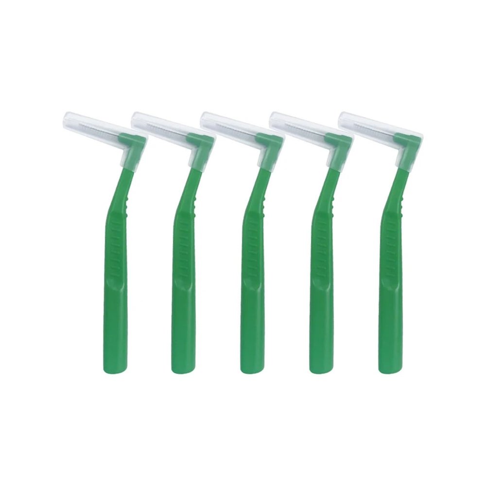 5pcs L Shape Interdental Brushes Toothpick Teeth Mini Toothbrush Bracket Cleaning Travel for Cleaning Gaps Between Teeth(0.8mm)