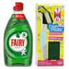 Fairy Liquid Original Kit - Fairy Washing Up Liquid Original 320 ml + Dishmatic Washing Up Brush - Kitchen Dish Cleaning Essential for Pots, Pans, Plates with Fresh Scent Formula view 1