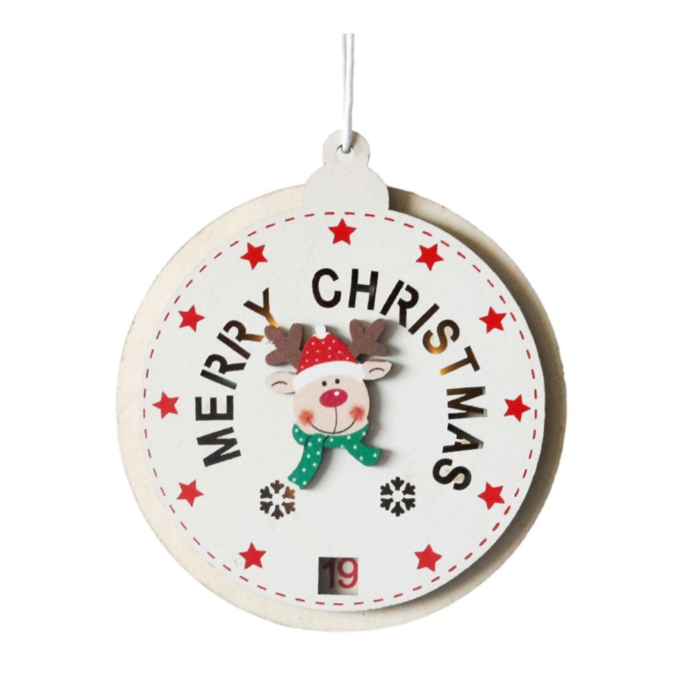CAZSTYK Christmas Tree Decorations Farmhouse Advent Calendar Santa and Reindeer Ornaments 24 Day Countdown Advent
