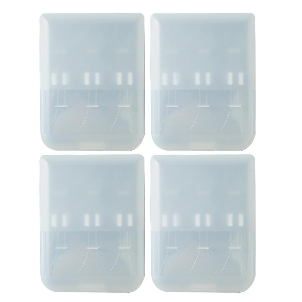 4pcs Small Brush Head Storage Container Plastic Electric Toothbrush Head Travel Case Organiser Dustproof Sealed Box for Travel