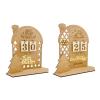 Christmas Wood Advent Calendar Led Lighted Village House SantaClaus Countdown Ornament with Drawers Box Decorations Gift Woodens House Advent Christmas Tree Decoration Home Decor Party Decoration Kits view 2