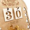 Christmas Wood Advent Calendar Led Lighted Village House SantaClaus Countdown Ornament with Drawers Box Decorations Gift Woodens House Advent Christmas Tree Decoration Home Decor Party Decoration Kits view 4
