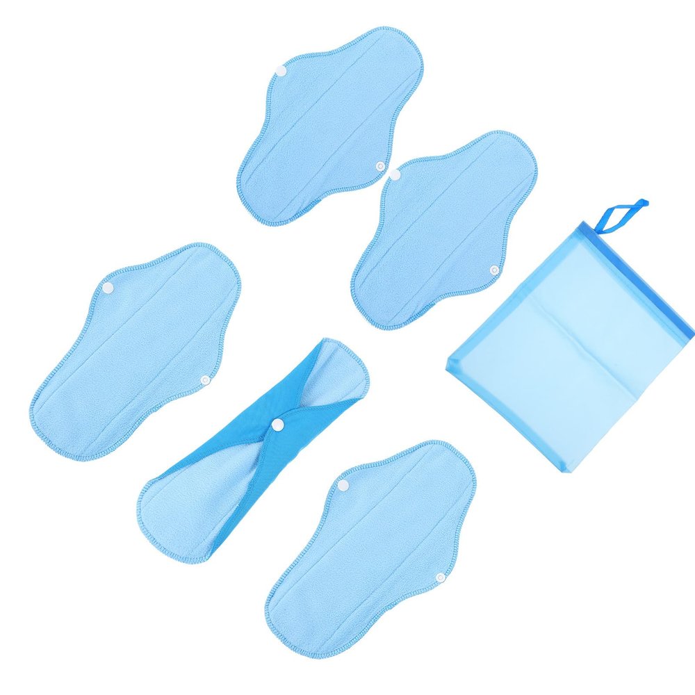 ASAKKURA 6pcs Washable Reusable Sanitary Pads for Women, Leakproof Pul Cloth and Polar Fleece Material with Waterproof Protection, for Maternity and Menstrual Use