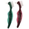 IMIKEYA Double-Headed Denture Cleaning Brush 2Pcs Non-Slip Ergonomic Handle for Seniors Hard Bristle False Teeth Oral Care Dental Tool for Comfortable Use view 1