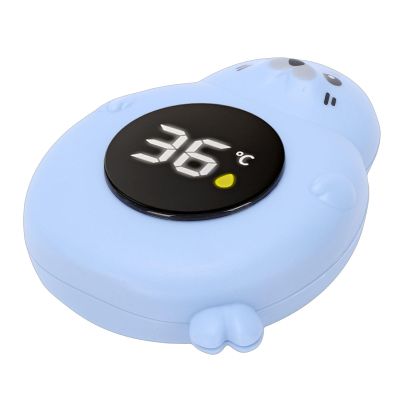 Haofy Baby Bath Thermometer Cartoon Seal Design IP67 LED Digital Floating Thermometer 0-99C 1C Accuracy Auto On Off with Visual Alarm for Infant Toddler Bathtub Swimming Pool Spa (Blue)