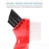DECHOUS Mini Denture Brush Double-Head 4Pcs Set with Compact Multi-Functional Cleaning Brushes for Portable False Teeth Care in Blue, Red, Orange and Green for Travel view 3