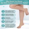 2Pair Ankle Support Compression Socks for Women&Men Foot Support, Medical Compression Stockings for Women Plantar Fasciitis & Achilles Tendonitis Flight Socks Support Neuropathy Socks Ankle Brace view 3