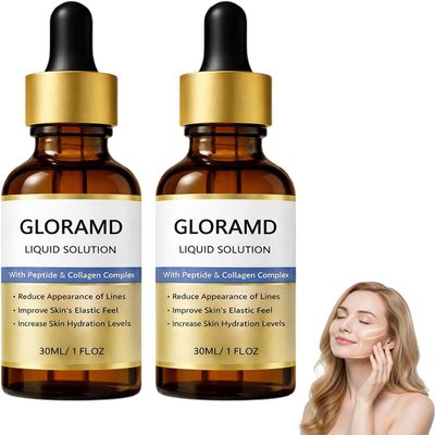 2 Bottle GloraMD Face Lift Serum, GloraMD Liquid Solution, Anti-Aging Serum Essence Oil with Peptide & Collagen, Hydration Moisturizing and Firming, Reduce Fine Lines, for All Skin Types