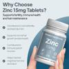 Zinc 15mg Tablets | Contributes to Normal Fertility, Hair, and Immune System Function | Potent One-a-Day Formula | 180 Tablets = 6 Months' Supply | Manufactured in The UK to GMP Standards view 2