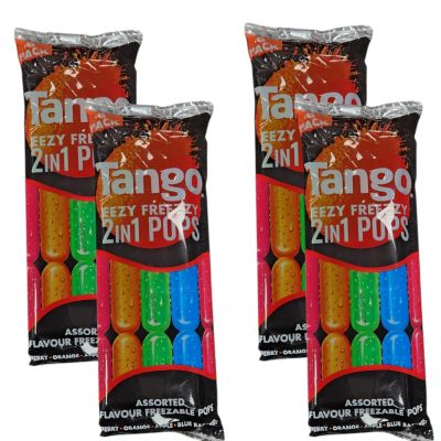 Freezable Ice Pops 2-in-1 Twin Flavour Tubes Assorted Fruit Flavours, Ready to Freeze Liquid Popsicles, 8 x 75ml (600ml Total), Vegan Friendly Summer Frozen Treat (pack of 4)