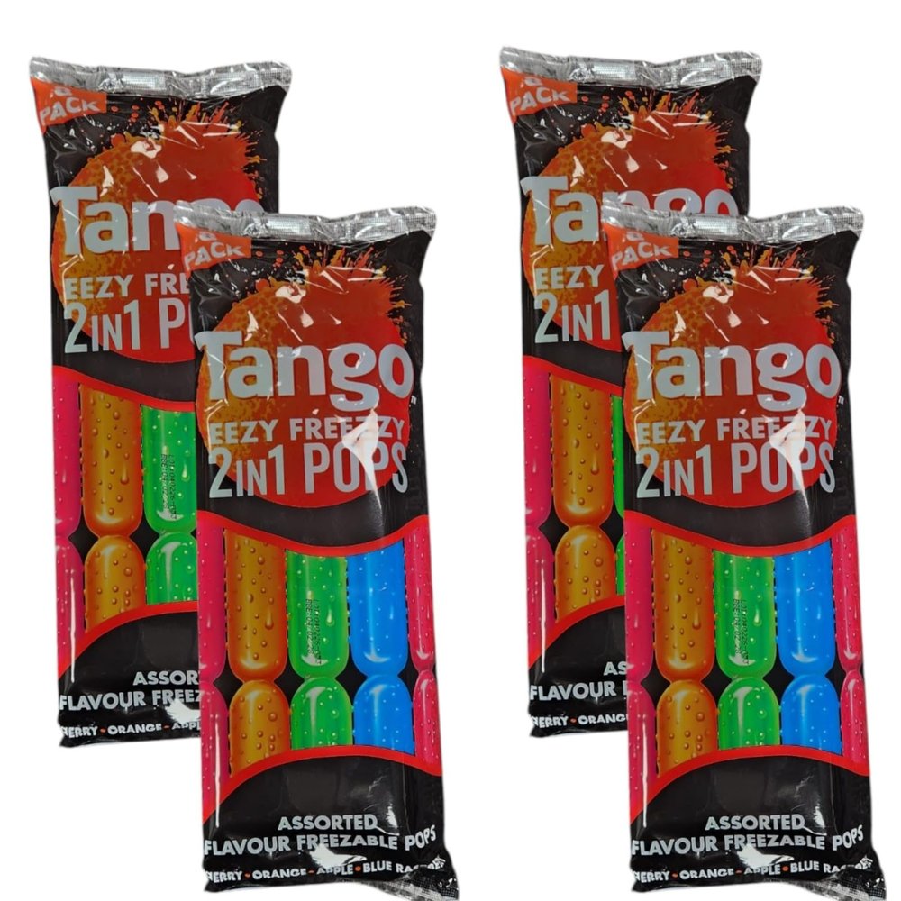 Freezable Ice Pops 2-in-1 Twin Flavour Tubes Assorted Fruit Flavours, Ready to Freeze Liquid Popsicles, 8 x 75ml (600ml Total), Vegan Friendly Summer Frozen Treat (pack of 4)