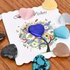10 Pack Heart Lucky Stones with Organza Bags and Cards, Party Favors Birthday Guest Gifts, Gemstones Heart Shape Charms for Baptism Communion First Day Wedding view 4